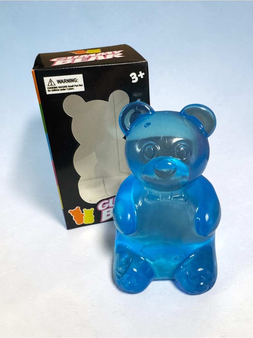 Squishy Blue Gummy Bear Toy for Kids & Adults ages 3+